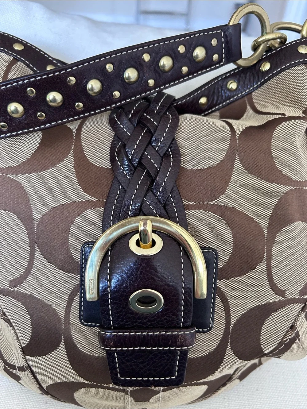 Rare Y2K Coach Signature Soho Bag w/ Pink Suede